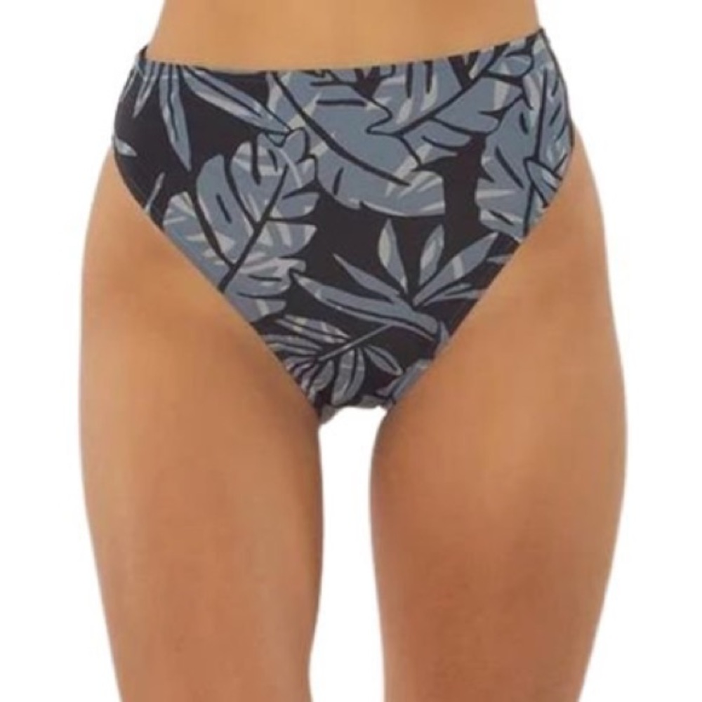 SISSTREVOLUTION TEAGAN KNIT HIGH WAIST BIKINI BOTTOMS IN DEEP NAVY